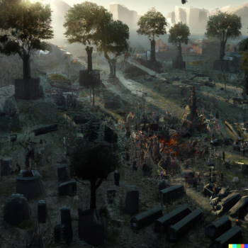 DALL·E 2022-09-24 22.46.51 - A graveyard filled with Zombies, sharp focus, wide shot, trending on artstation, masterpiece, by Greg Rutkowski, by Ross Tran, bu Fenghua Yhong, Octan.png